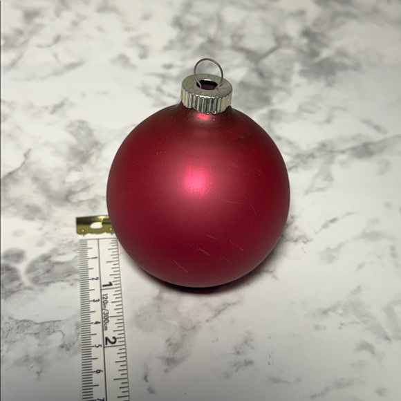 Elegant Red Glass Holiday Ornaments Set of 6 - Picture 9 of 9